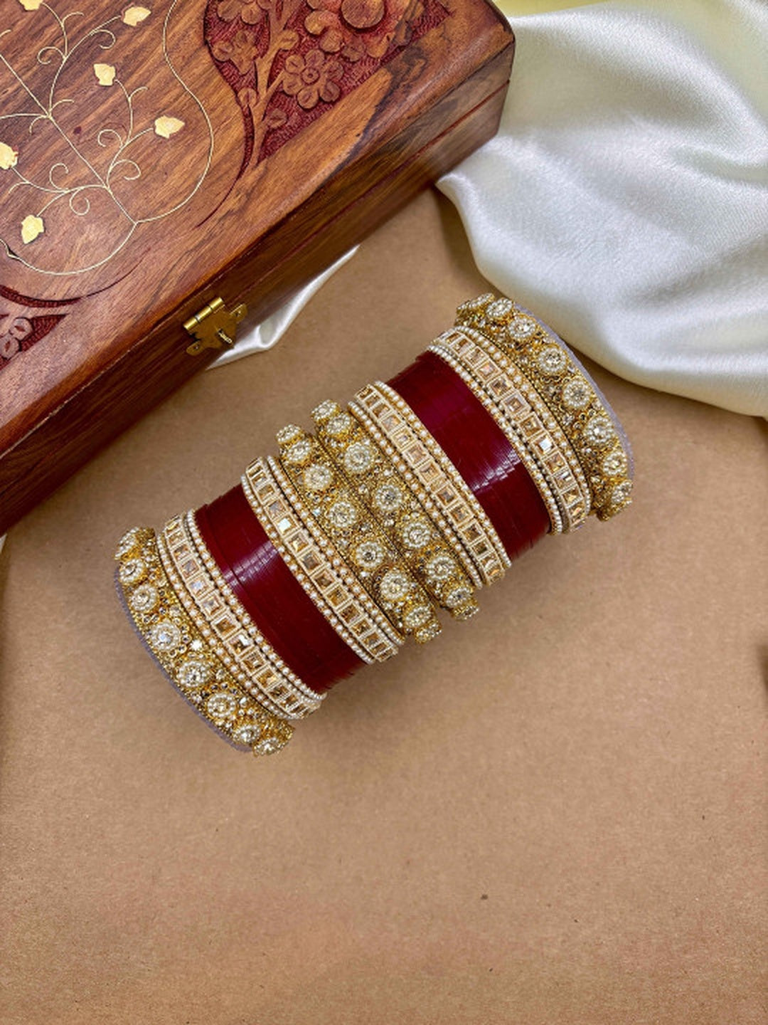 the brand Kundan Bangle Set — handcrafted Indian jewellery - view 6