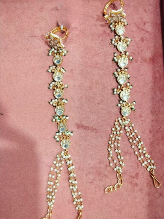 Ishhaara Kundan Beaded Hathphool — handcrafted Indian jewellery
