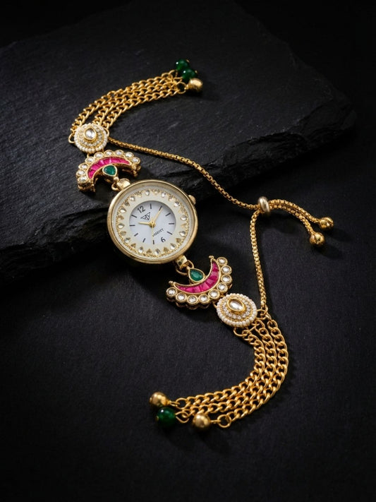Ishhaara Kundan Bracelet Watch