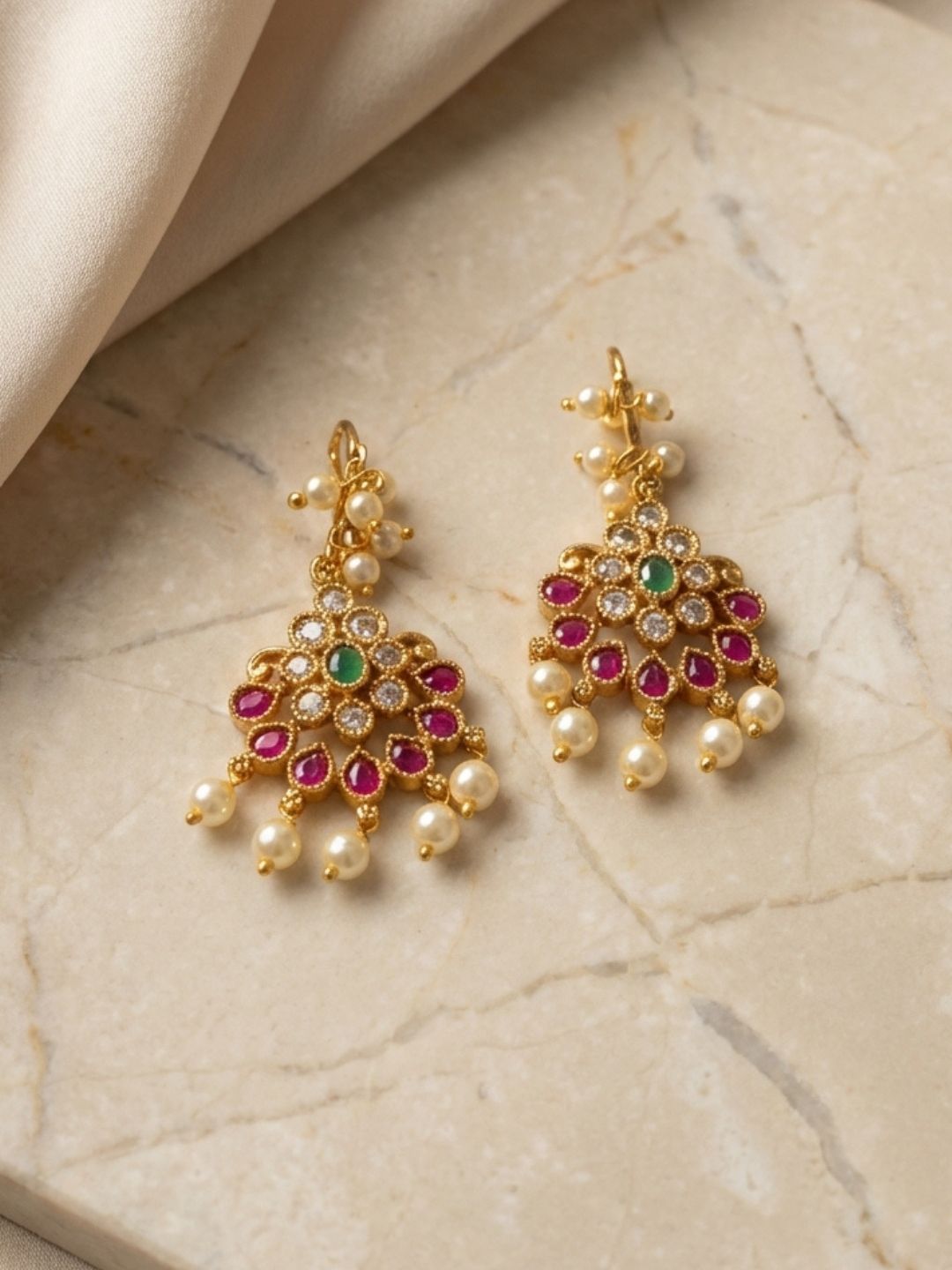 Ishhaara Kundan Bugadi Press On Style Earrings