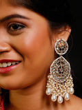 Ishhaara Kundan Chandbali And Pearls Earrings