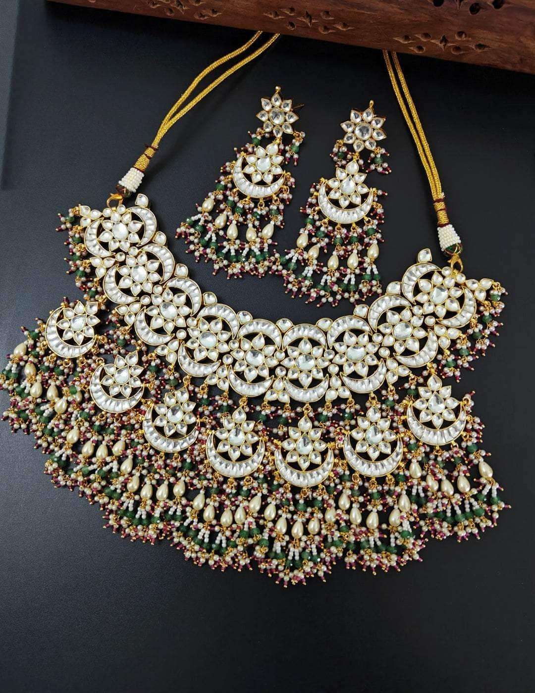 Ishhaara Kundan Chandbali Bridal Necklace Set