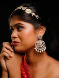 Ishhaara Kundan Chandbali Earrings And Sheesh Patti Set