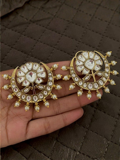 Ishhaara Kundan Chandbali Earrings — handcrafted Indian jewellery - view 2