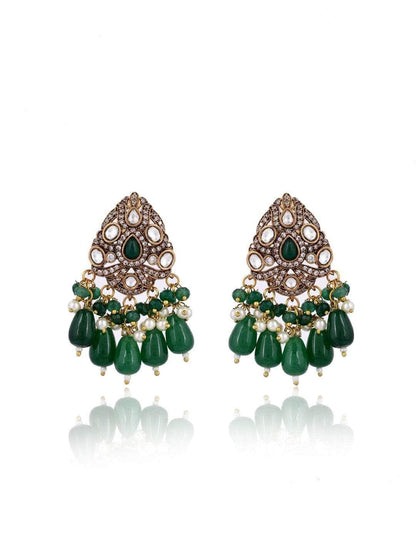 Ishhaara Kundan Crystal Choker Set Green