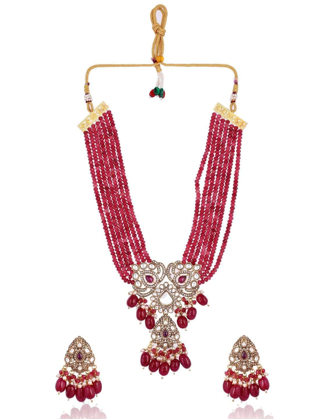 Ishhaara Kundan Crystal Choker Set - Pink