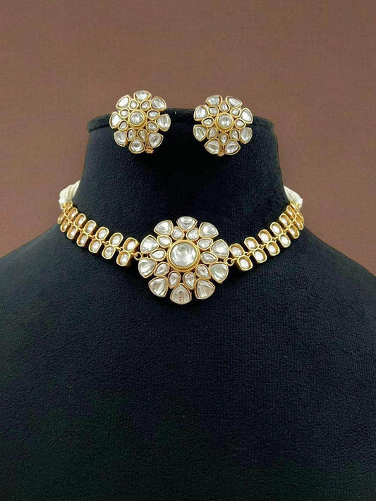 Ishhaara Kundan Delightful Rice Beed Necklace Set