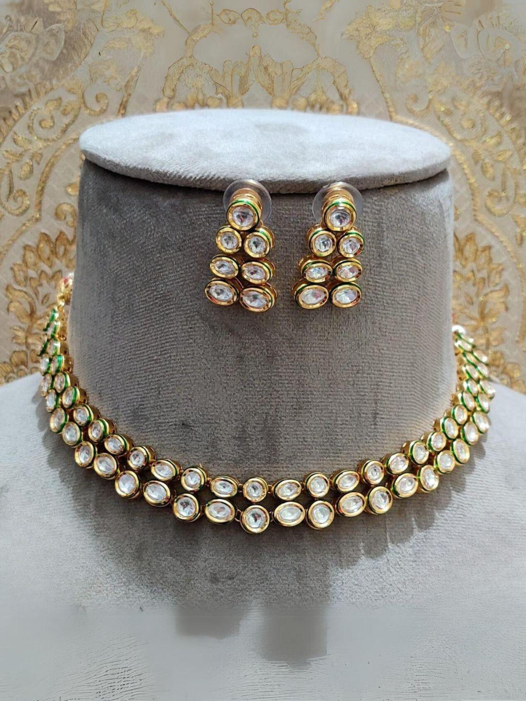 Ishhaara Kundan Double Layered Necklace With Earrings