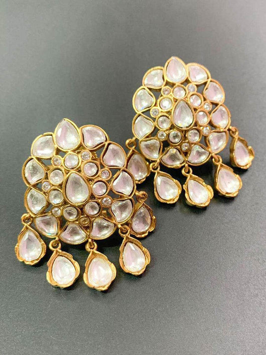Ishhaara Kundan Elegance Classic Drop Earrings
