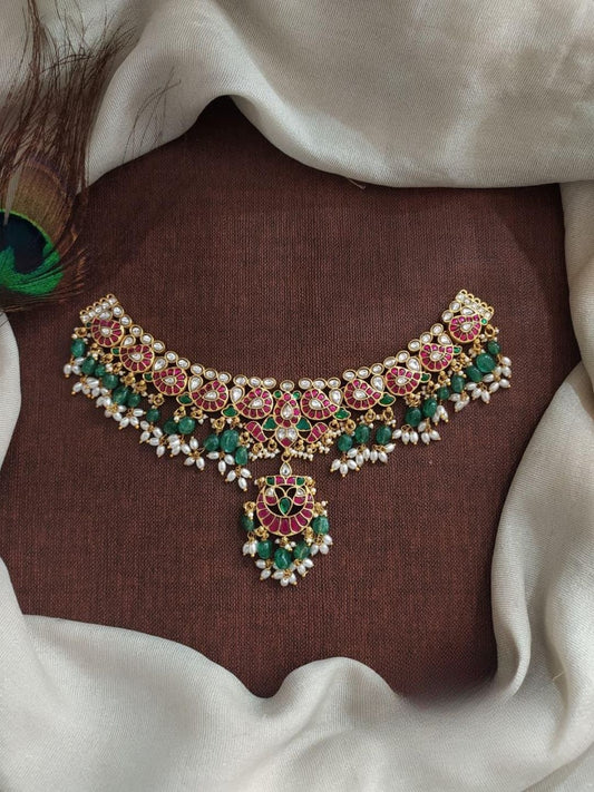 the brand Kundan Polki Choker Necklace Set — handcrafted Indian jewellery