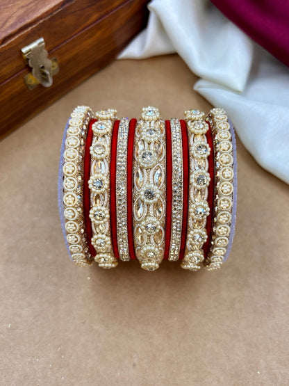 the brand Kundan Emerald Green Bangle Set — handcrafted Indian jewellery - view 15