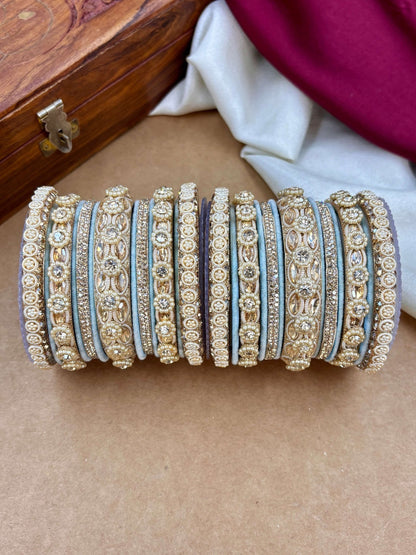 the brand Kundan Emerald Green Bangle Set — handcrafted Indian jewellery - view 17