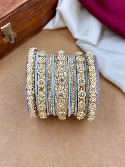 the brand Kundan Emerald Green Bangle Set — handcrafted Indian jewellery - view 18