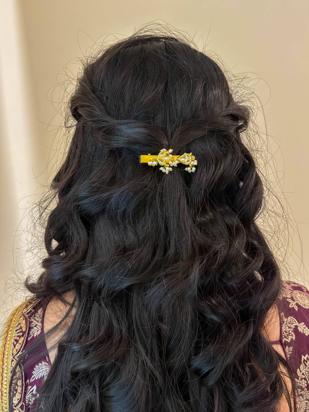 Ishhaara Kundan Floral Bead Drop Hairpin