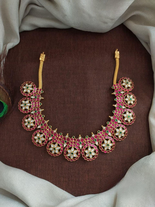 the brand Kundan Polki Choker Necklace Set — handcrafted Indian jewellery