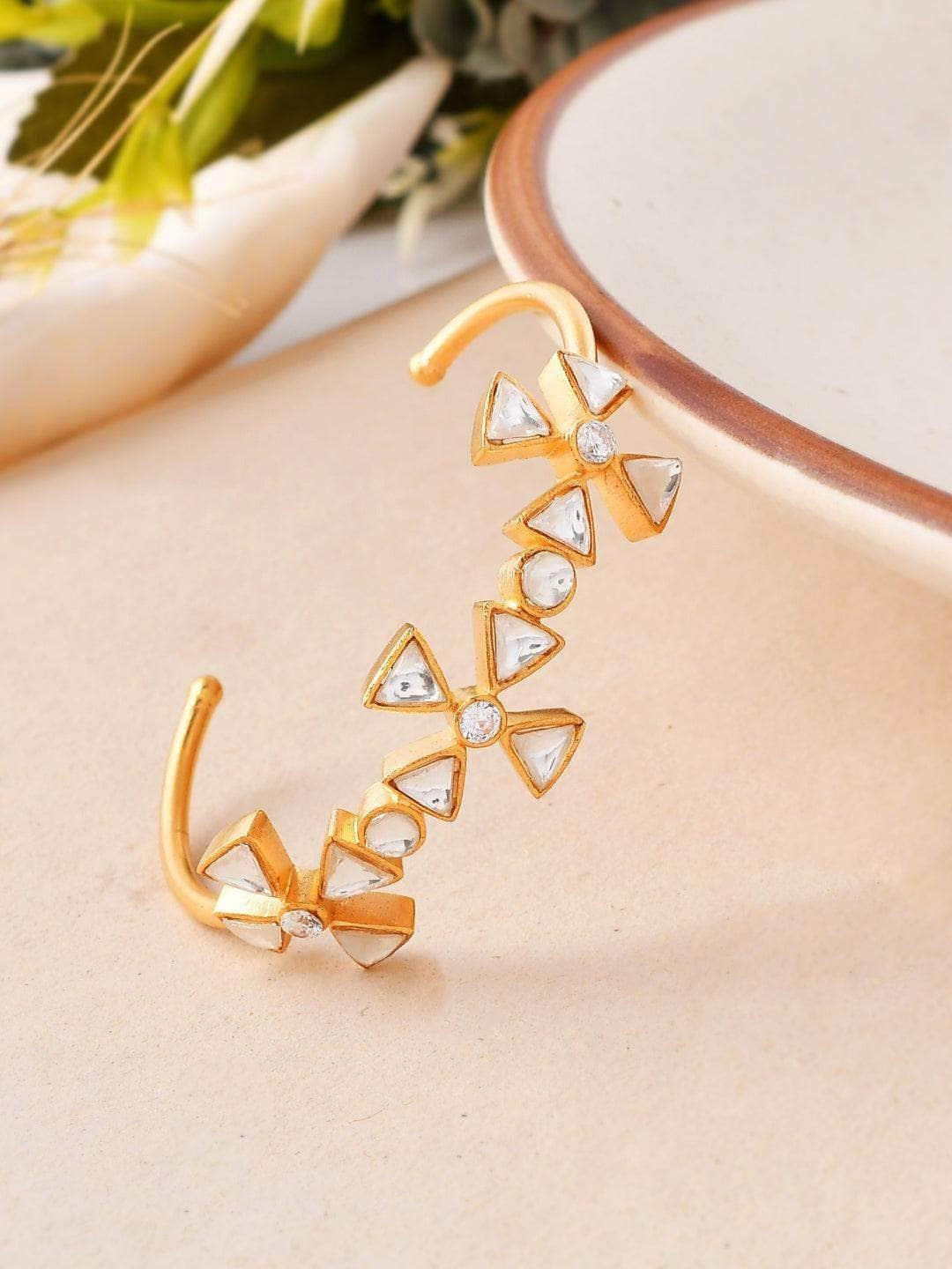 Ishhaara Kundan Flower Gold Kada