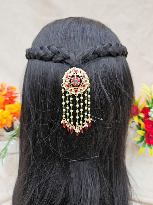 the brand Kundan Embellished Hair Pin — handcrafted Indian jewellery