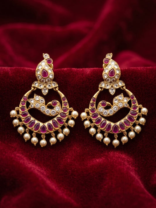 Ishhaara Kundan Jadau Chandbali Earrings
