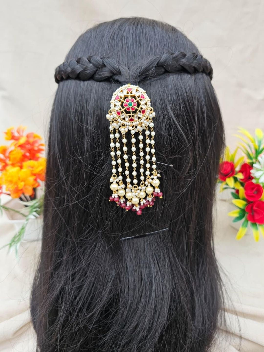 the brand Kundan Maang Tikka Hair Accessory — handcrafted Indian jewellery