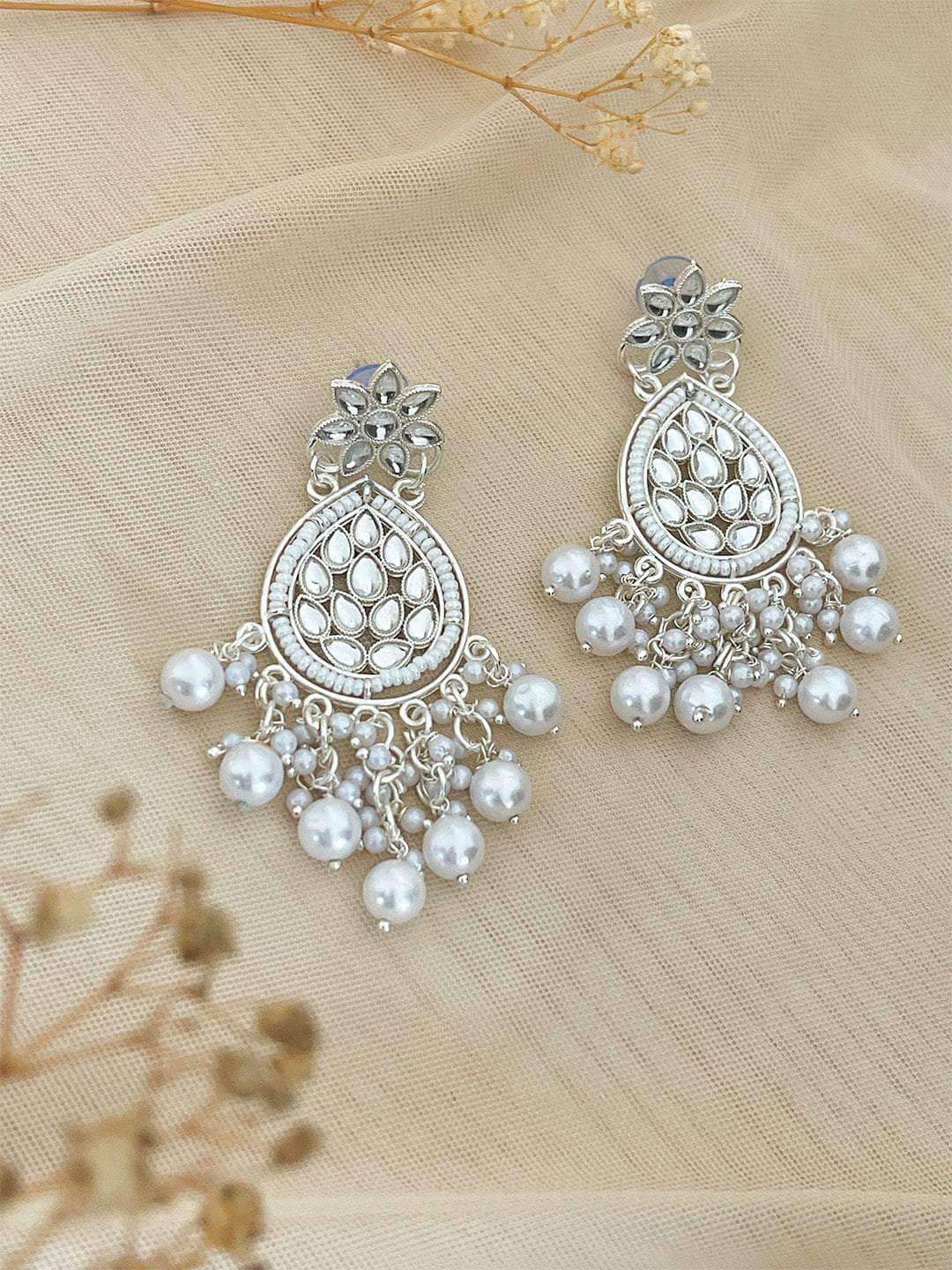 Buy Kundan Large Ethnic Drop Earrings Online Ishhaara