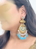 Ishhaara Kundan Long Designer Chandbali Earrings