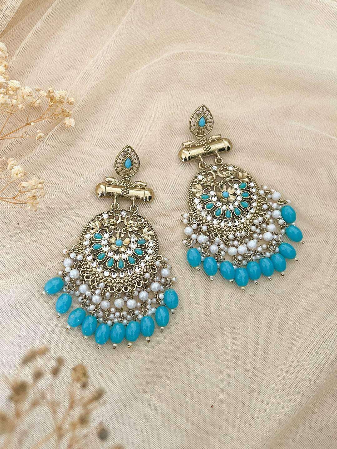 Ishhaara Kundan Long Designer Chandbali Earrings