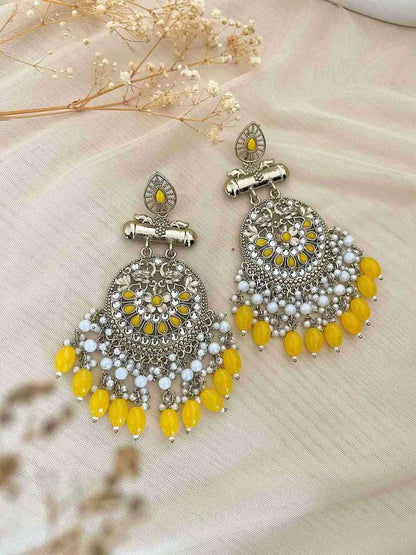 Ishhaara Kundan Long Designer Chandbali Earrings