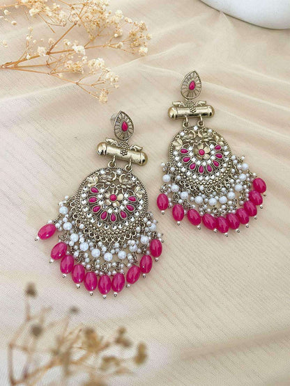 Ishhaara Kundan Long Designer Chandbali Earrings
