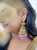 Ishhaara Kundan Long Designer Chandbali Earrings