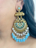 Ishhaara Kundan Long Designer Chandbali Earrings