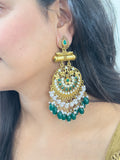 Ishhaara Kundan Long Designer Chandbali Earrings