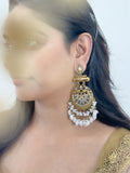 Ishhaara Kundan Long Designer Chandbali Earrings