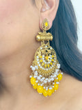 Ishhaara Kundan Long Designer Chandbali Earrings