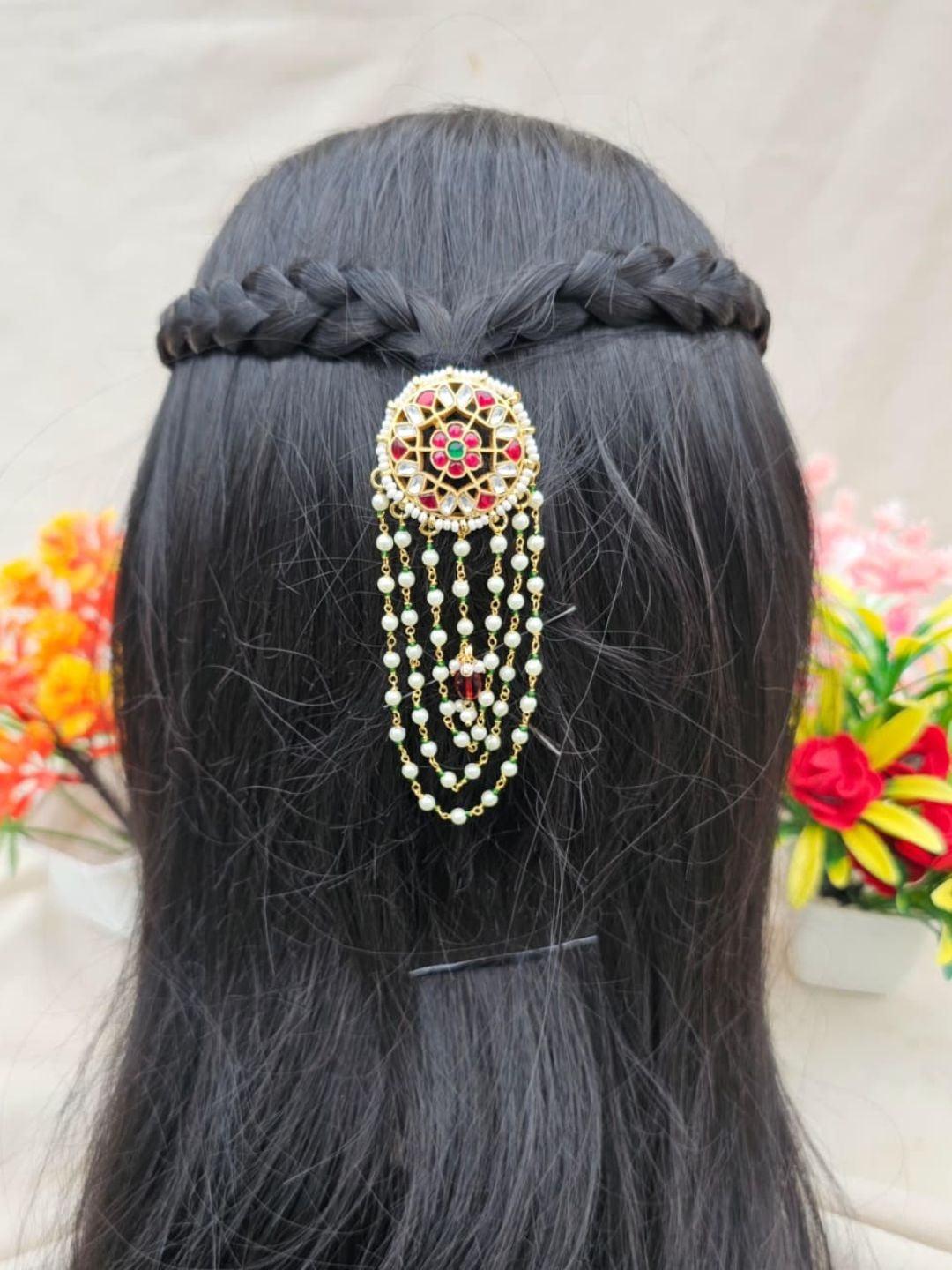 the brand Kundan Beaded Juda Pin — handcrafted Indian jewellery