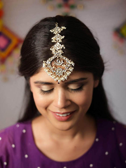 Ishhaara Kundan Mang Tikka With Pearl Drops
