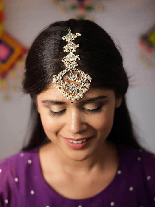 Ishhaara Kundan Mang Tikka With Pearl Drops