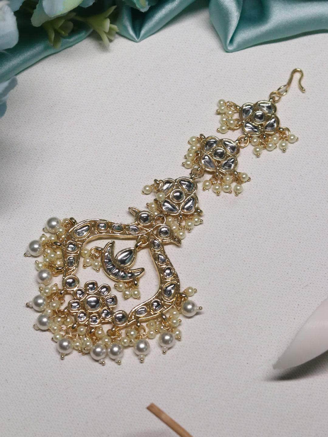 Ishhaara Kundan Mang Tikka With Pearl Drops