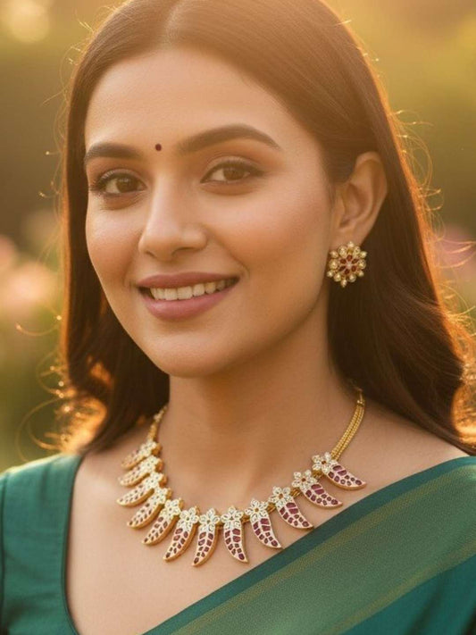 Ishhaara Kundan Manga Necklace With Studs