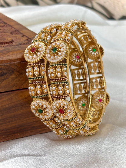 Ishhaara Kundan Meenakari Bangle Set — handcrafted Indian jewellery - view 3