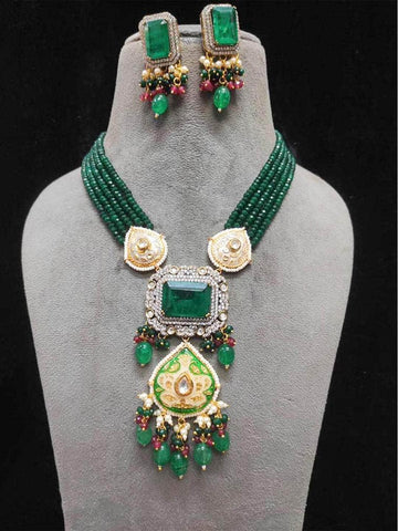 Ishhaara Kundan Meenakari Beeded Neckalce