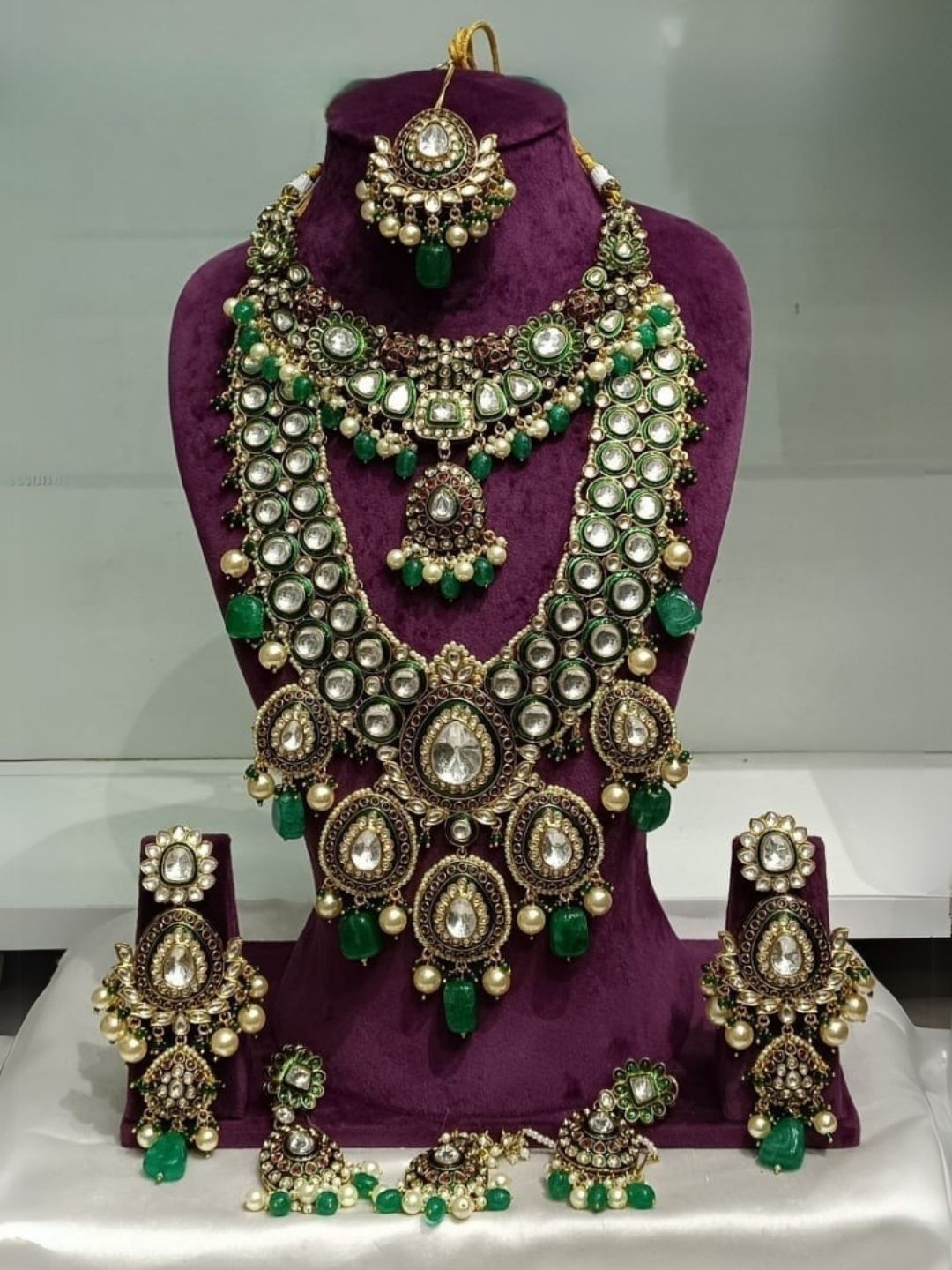 Ishhaara Kundan Meenakari Short And Long Necklace Set