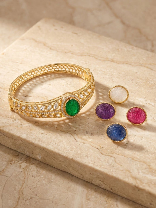 Ishhaara Kundan Mossanaite Studded Changeable Stones