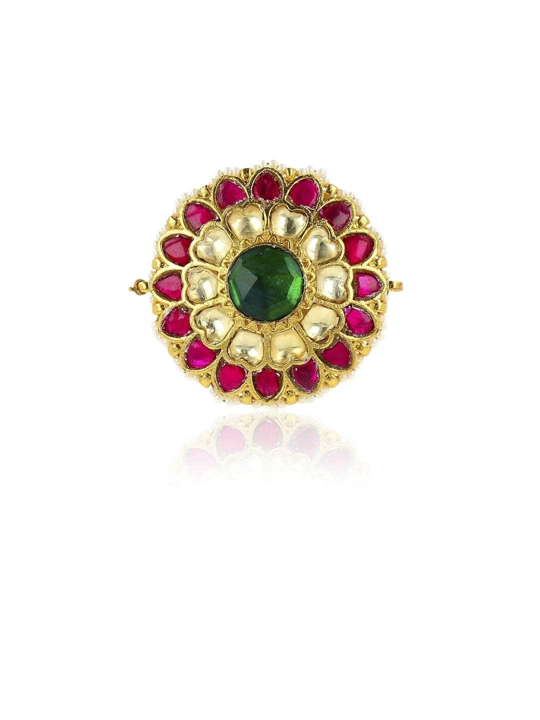 Ishhaara Kundan Multi Color Sun Flower Ring