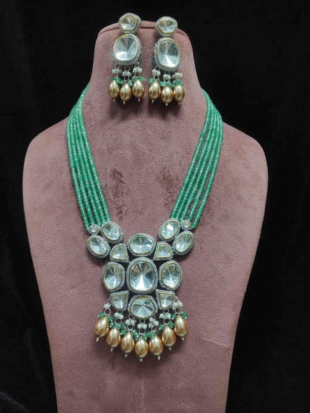 Ishhaara Kundan Necklace With Multistrand Beeds