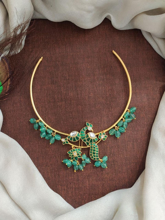 the brand Kundan Peacock Choker Necklace — handcrafted Indian jewellery
