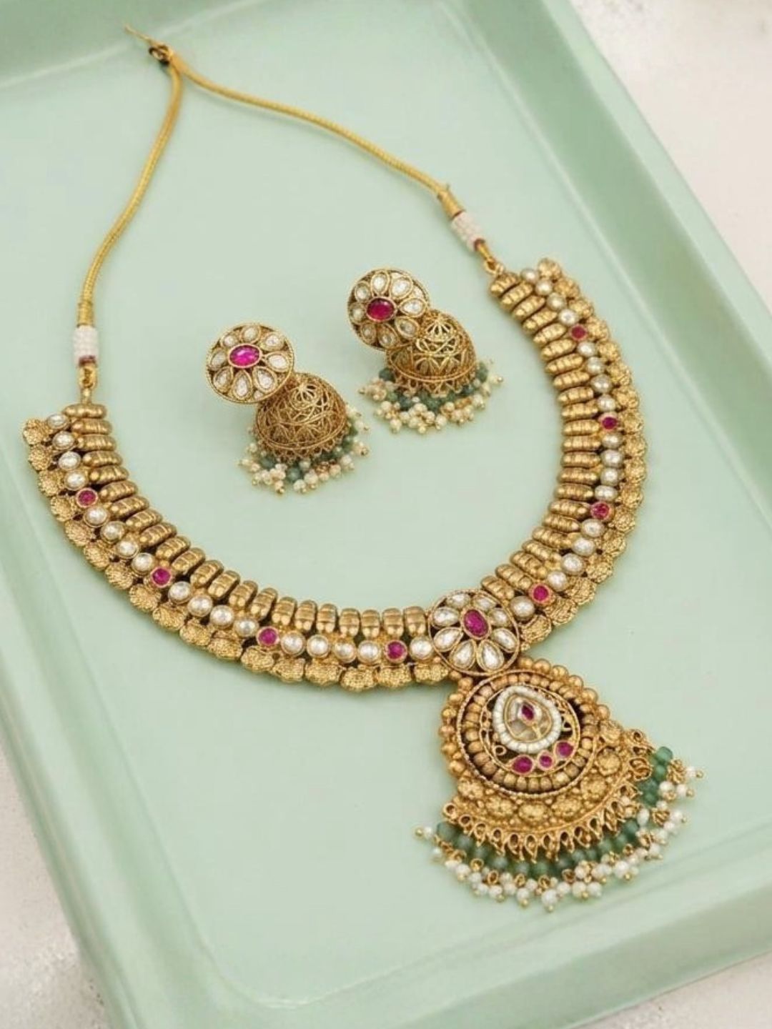 Ishhaara Kundan Pearl Chandramala Necklace
