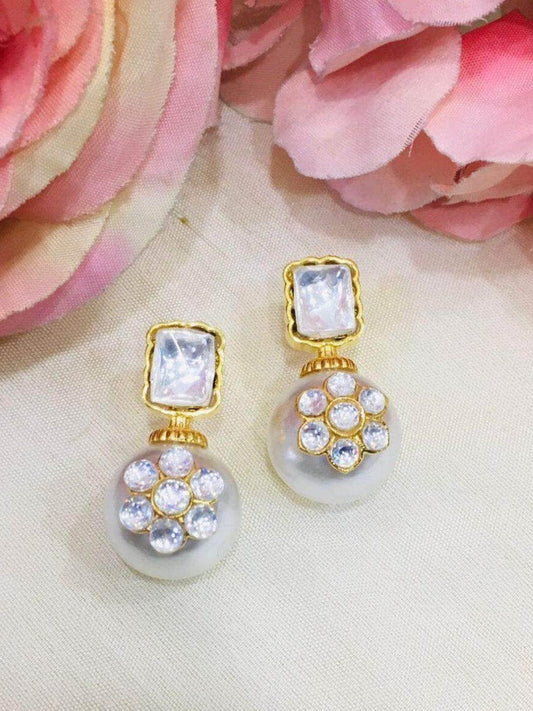 Ishhaara Kundan Pearl Drop Earring