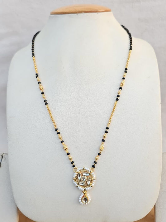 Ishhaara Kundan Pendant Mangalsutra Necklace - handcrafted Indian jewellery