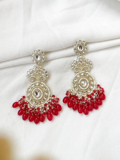 Ishhaara Kundan Polki And Pearl Drop Chandbaali Earrings