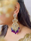 Ishhaara Kundan Polki And Pearl Drop Chandbaali Earrings